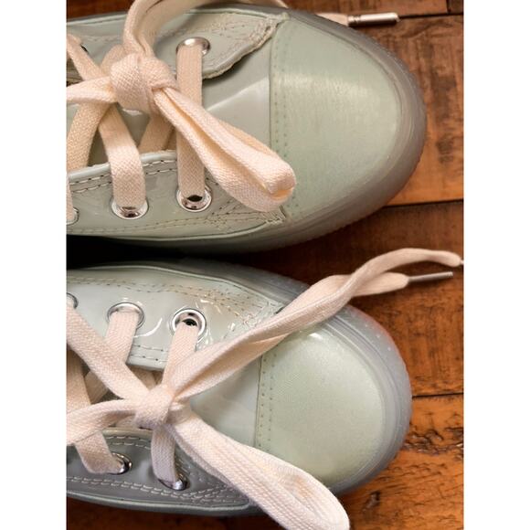 Converse Chuck Taylor 70 Hi Patent Leather Sz W 8.5- M 6.5 Unisex Mint Green - Picture 3 of 10